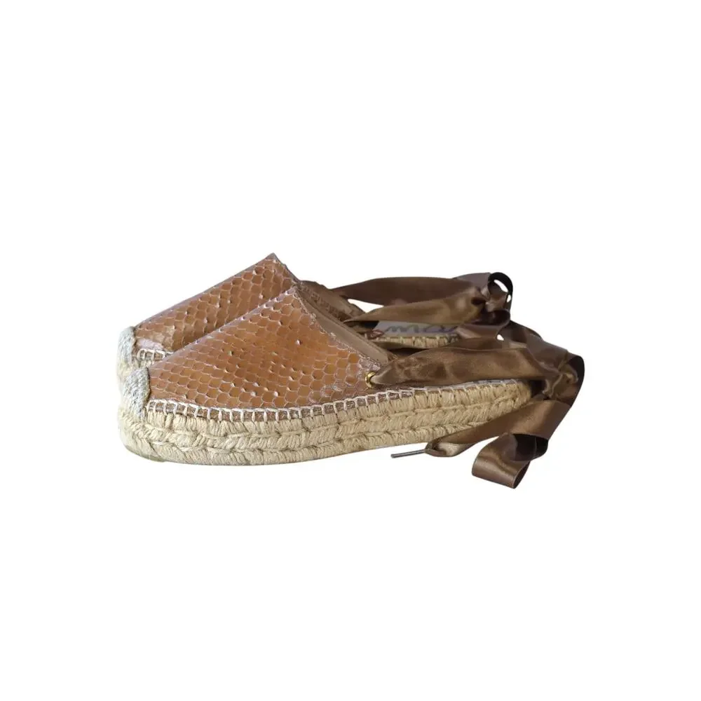 Sam Edelman Brown Leather Lace Up Espadrilles EU 37 (US 7)